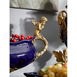 Чаша темно-синяя фарфоровая с бронзовыми ручками в виде ангелов Eden Garden варинант исполнения - 4 | Loft Concept в Екатеринбурге