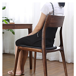 Стул деревянный с мягким сиденьем из черной натуральной кожи Moon Walnut Furniture варинант исполнения - 3 | Loft Concept в Екатеринбурге