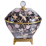 Шкатулка черного цвета с цветочной росписью Eden Garden варинант исполнения - 1 | Loft Concept в Екатеринбурге