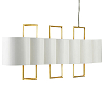Люстра прямоугольная с белыми цилиндрическими абажурами White Ribbon варинант исполнения - 5 | Loft Concept в Екатеринбурге