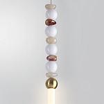Подвесной светильник вытянутый с бусинами из белого и коричневого цвета PEARLS Suspension варинант исполнения - 4 | Loft Concept в Екатеринбурге