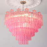 Элитная Люстра Textured Glass Pink Chandelier Ярко Розовое стекло варинант исполнения - 1 | Loft Concept в Екатеринбурге