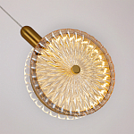 Подвесной светильник с плафоном из рельефного стекла Peony Glass Bronze  варинант исполнения - 3 | Loft Concept в Екатеринбурге