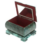 Шкатулка прямоугольная с зеркалом из натурального камня змеевик Stone Casket варинант исполнения - 3 | Loft Concept в Екатеринбурге