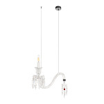 Подвесной светильник стеклянный в виде канделябра Curved Glass Chandelier варинант исполнения - 1 | Loft Concept в Екатеринбурге