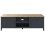 ТВ-тумба из металла и столешницей из массива дуба Metal Wood TV-Stand варинант исполнения - 1 | Loft Concept в Екатеринбурге