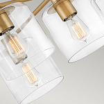 Потолочный светильник цвета латунь с пятью прозрачными цилиндрическими плафонами Hinkley варинант исполнения - 5 | Loft Concept в Екатеринбурге