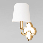 Бра с белым текстильным абажуром и декоративным основанием в виде четырехлистника с зеркальной вставкой Vitorino варинант исполнения - 14 | Loft Concept в Екатеринбурге