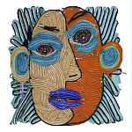 Арт-Объект плетеный из нитей Абстрактный портрет Joana Schneider  варинант исполнения - 2 | Loft Concept в Екатеринбурге