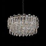 Круглая люстра с хрустальными подвесками на серебряном каркасе Gorgeous Crystal Light варинант исполнения - 6 | Loft Concept в Екатеринбурге