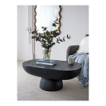 Столик кофейный черного цвета с овальной столешницей и круглым основанием Black Dalmen Table варинант исполнения - 2 | Loft Concept в Екатеринбурге