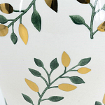 Ваза белая с крышкой с рисунком зеленых и золотых листьев 48 см Chinoiserie Ceramics варинант исполнения - 2 | Loft Concept в Екатеринбурге