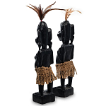 Комплект из 2-х деревянных статуэток Asmat Statuettes Black варинант исполнения - 2 | Loft Concept в Екатеринбурге