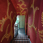 Обои с вышивкой ручной работы Fyodor Original colourway on Merlot linen варинант исполнения - 1 | Loft Concept в Екатеринбурге