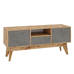 ТВ-тумба с фасадом цвета серый бетон Grace of Furniture  варинант исполнения - 2 | Loft Concept в Екатеринбурге