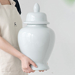 Ваза белая с крышкой однотонная Chinoiserie Ceramics варинант исполнения - 7 | Loft Concept в Екатеринбурге