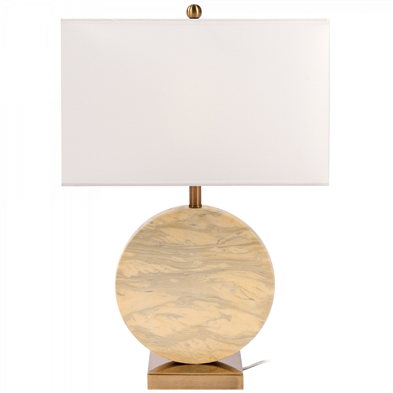 Настольная лампа Lua Grande Table Lamp beige marble Белый Бежево-серый Латунь в Екатеринбурге | Loft Concept 