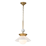 Подвесной светильник латунного цвета с конусовидным белым плафоном Quintiesse варинант исполнения - 3 | Loft Concept в Екатеринбурге