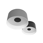 Потолочный светильник с 2-мя цилиндрическими абажурами серого и черного цвета Urban Dome варинант исполнения - 5 | Loft Concept в Екатеринбурге