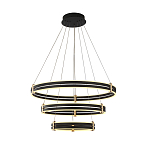 Люстра светодиодная с 3-мя плафонами в форме колец из акрила и алюминия с пультом для регулировки света Ring Horizontal Anthracite варинант исполнения - 7 | Loft Concept в Екатеринбурге