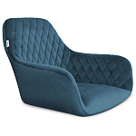 Барный стул со спинкой и подлокотниками на 4-х металлических ножках Douglas Rhombus Синий Велюр варинант исполнения - 2 | Loft Concept в Екатеринбурге