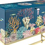 Буфет ручная роспись в морском стиле Cabinet Fondo Marino  варинант исполнения - 4 | Loft Concept в Екатеринбурге