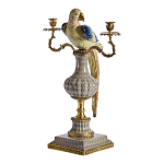 Подсвечникв образе попугая из фарфора с бронзовыми элементами Eden Garden варинант исполнения - 4 | Loft Concept в Екатеринбурге