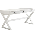 Письменный стол белый с 3-мя ящиками и крестообразным основанием Ymercte варинант исполнения - 1 | Loft Concept в Екатеринбурге