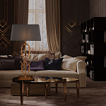 Настольная лампа на ажурном чугунном основании с серым абажуром Openwork Lamp варинант исполнения - 5 | Loft Concept в Екатеринбурге