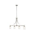 Люстра подвесная цвета никель с четырьмя матовыми стеклянными плафонами в современном стиле Generation Lighting варинант исполнения - 2 | Loft Concept в Екатеринбурге