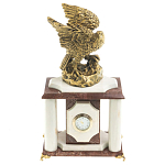 Часы настольные из натурального камня с декором в виде орла Eagle Stone Clock варинант исполнения - 1 | Loft Concept в Екатеринбурге