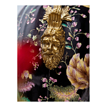 Ваза из фарфора черная с цветочной росписью и бронзовыми элементами Spring Garden варинант исполнения - 6 | Loft Concept в Екатеринбурге