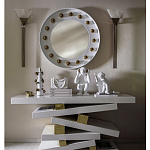 Зеркало белое с круглыми золотыми декоративными элементами Prince of the Church варинант исполнения - 2 | Loft Concept в Екатеринбурге