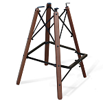 Барный стул со спинкой и подлокотниками на 4-х деревянных ножках Douglas Rhombus Синий Велюр варинант исполнения - 4 | Loft Concept в Екатеринбурге