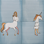 Плитка с узором Девочка единорог варинант исполнения - 2 | Loft Concept в Екатеринбурге