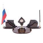 Настольный письменный набор из природного камня обсидиана коричневого Team leader варинант исполнения - 1 | Loft Concept в Екатеринбурге