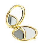 Зеркало карманное складное круглое из натурального камня Оникс в подарочной упаковке Gold Stone Mirrors варинант исполнения - 2 | Loft Concept в Екатеринбурге