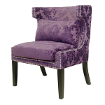 Полукресло с мягкой обивкой из жаккарда на 4-х ножках из массива березы Baroque Armchair violet варинант исполнения - 3 | Loft Concept в Екатеринбурге