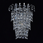 Бра настенное цвета хром с прозрачными квадратными хрустальными подвесками Crystal Regena варинант исполнения - 3 | Loft Concept в Екатеринбурге