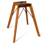 Стол обеденный с коричневой прямоугольной столешницей из керамики на четырех деревянных ножках Brown Ceramics варинант исполнения - 3 | Loft Concept в Екатеринбурге