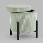 Светло-зеленый пуф на черных ножках SANJAY варинант исполнения - 2 | Loft Concept в Екатеринбурге