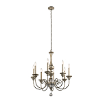 Люстра серебряного цвета с состаренным эффектом и декоративным подвесным шаром Kichler варинант исполнения - 2 | Loft Concept в Екатеринбурге