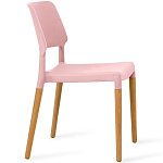 Пластиковый стул на ножках из массива бука Ferret Pink варинант исполнения - 3 | Loft Concept в Екатеринбурге