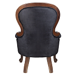 Кресло с мягкой обивкой из черного велюра на 4-х деревянных ножках Evelyn Classical Armchair варинант исполнения - 3 | Loft Concept в Екатеринбурге