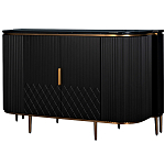 Комод черный округлой формы с рельефным фасадом Black Cut варинант исполнения - 1 | Loft Concept в Екатеринбурге