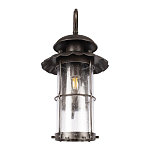 Уличный настенный светильник с цилиндрическим плафоном и изогнутым кованым каркасом Elysian Lanterns варинант исполнения - 4 | Loft Concept в Екатеринбурге