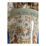 Ваза высокая из фарфора на бронзовом основании Turquoise Blooming Garden варинант исполнения - 8 | Loft Concept в Екатеринбурге