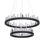 Люстра с двумя кольцами черного цвета с хрустальными элементами QUARTZ CRYSTAL варинант исполнения - 1 | Loft Concept в Екатеринбурге