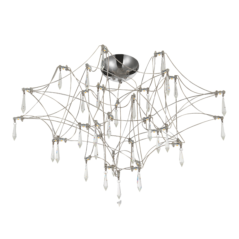 Потолочный светильник с тонким металлическим каркасом цвета хром Quasar Хром Прозрачный в Екатеринбурге | Loft Concept 