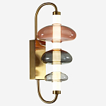 Бра с плафоном из разноцветного стекла Glass Peonies варинант исполнения - 3 | Loft Concept в Екатеринбурге